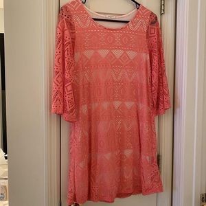 Coral midi dress like new